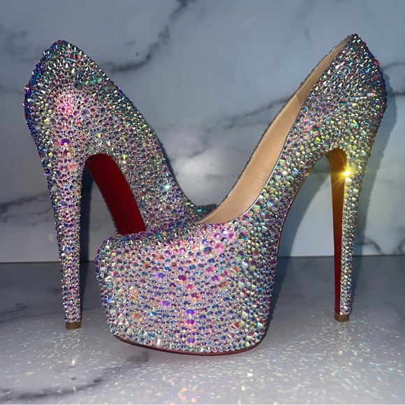 Christian Louboutin AB Crystal Bling Strass Daffodile Size EU 38.5 / US 8.5 - Picture 3 of 14